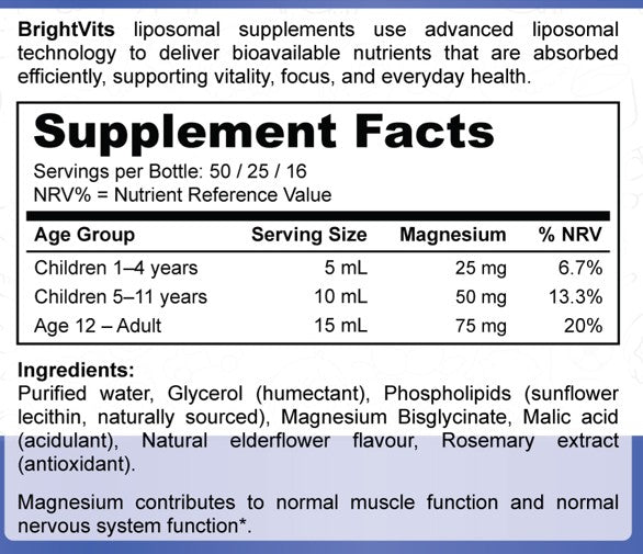 BrightVits Liposomal Magnesium Bisglycinate 